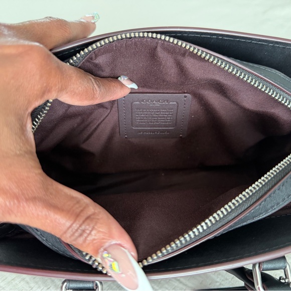 Coach Mini Darcie Carryall Black Embossed Satchel - Picture 8 of 8